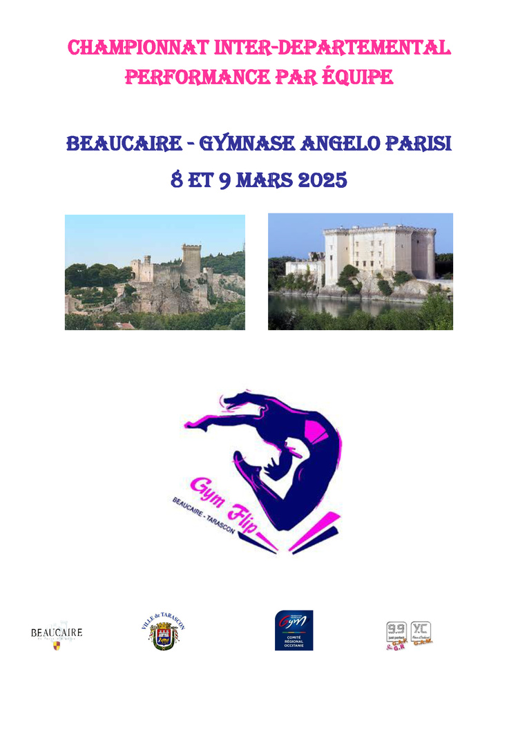 GAF - INTERDÉPARTEMENTAL EST éQUIPEs et INDIVIDUELLES PERFORMANCES LES 08 ET 09 MARS 2025 À BEAUCAIRE