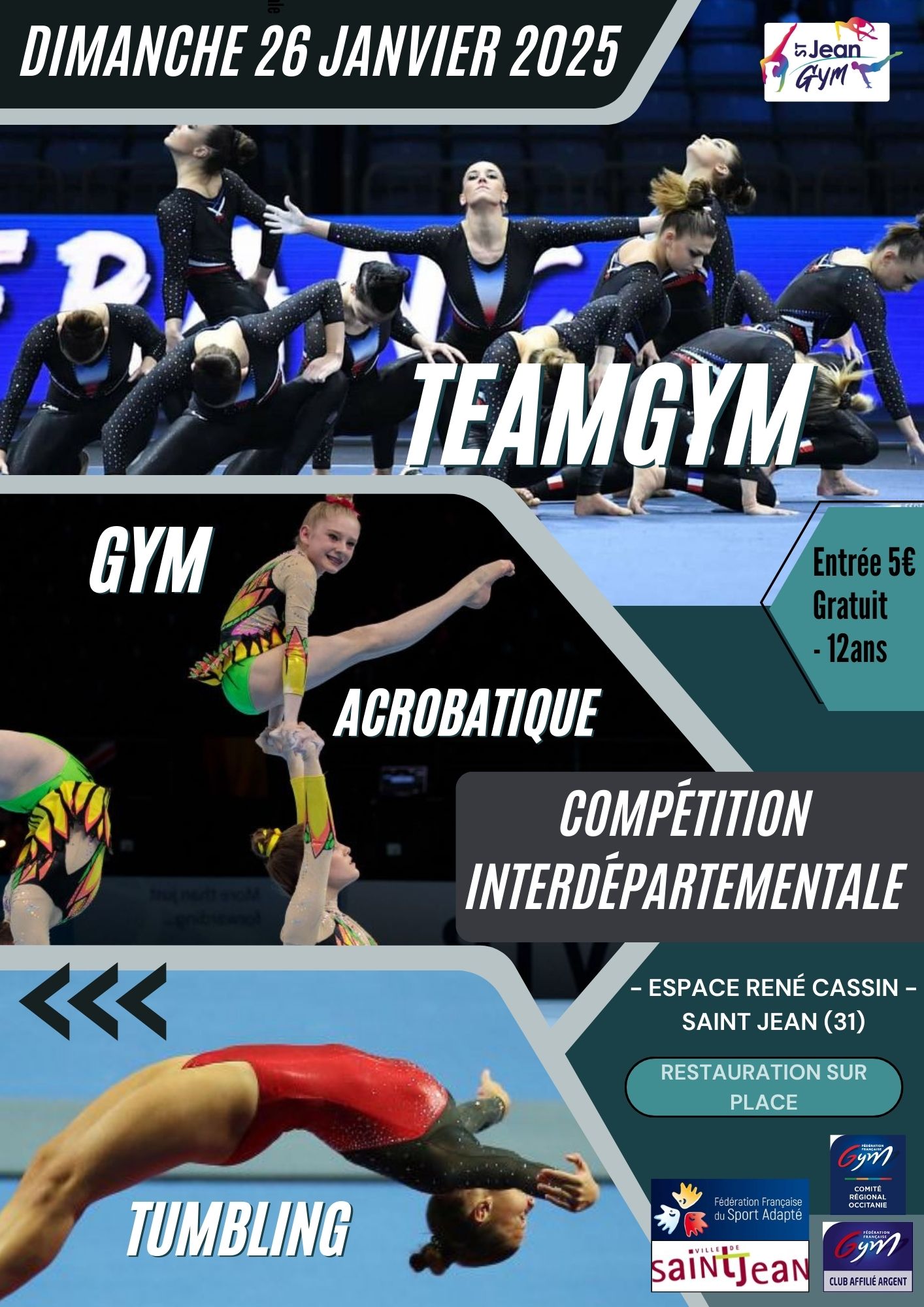 TGym - Championnat Interdépartemental Toutes Catégories le 26 janvier 2025 à Saint-Jean