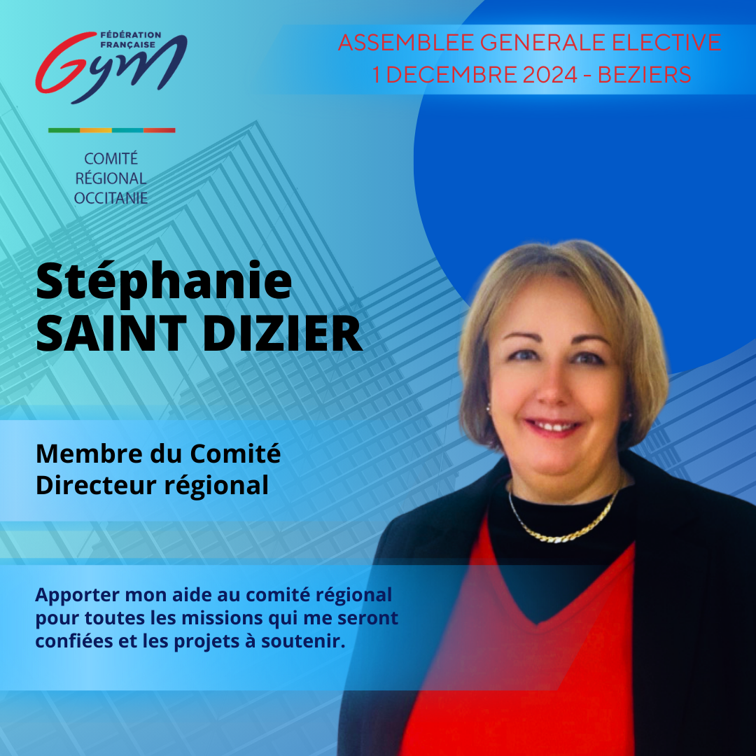 STEPHANIE SAINT DIZIER MEMBRE DU COMITE DIRECTEUR